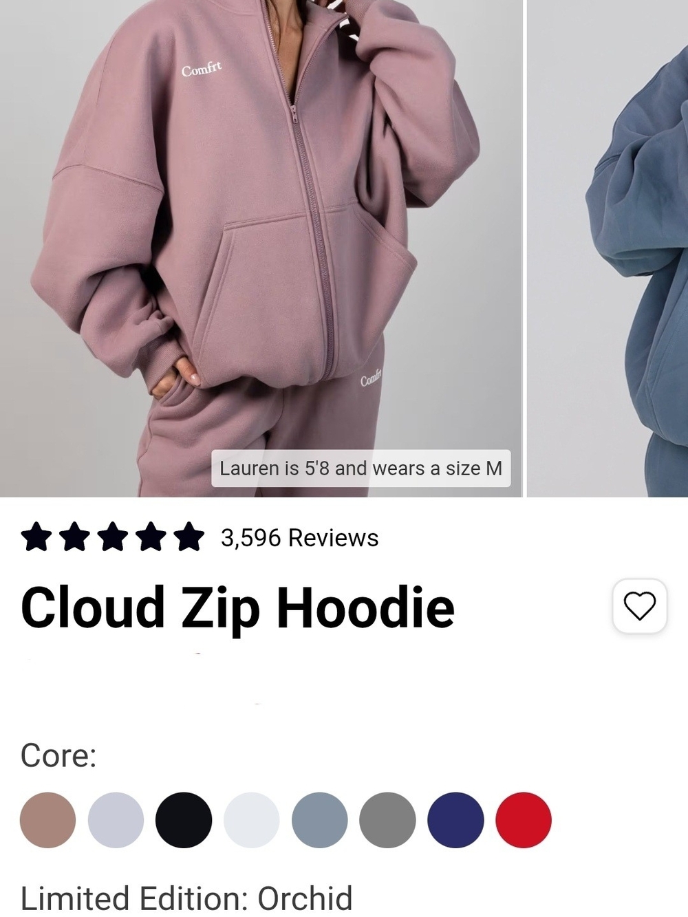 Comfrt Cloud Zip Hoodie - Orchid - XL